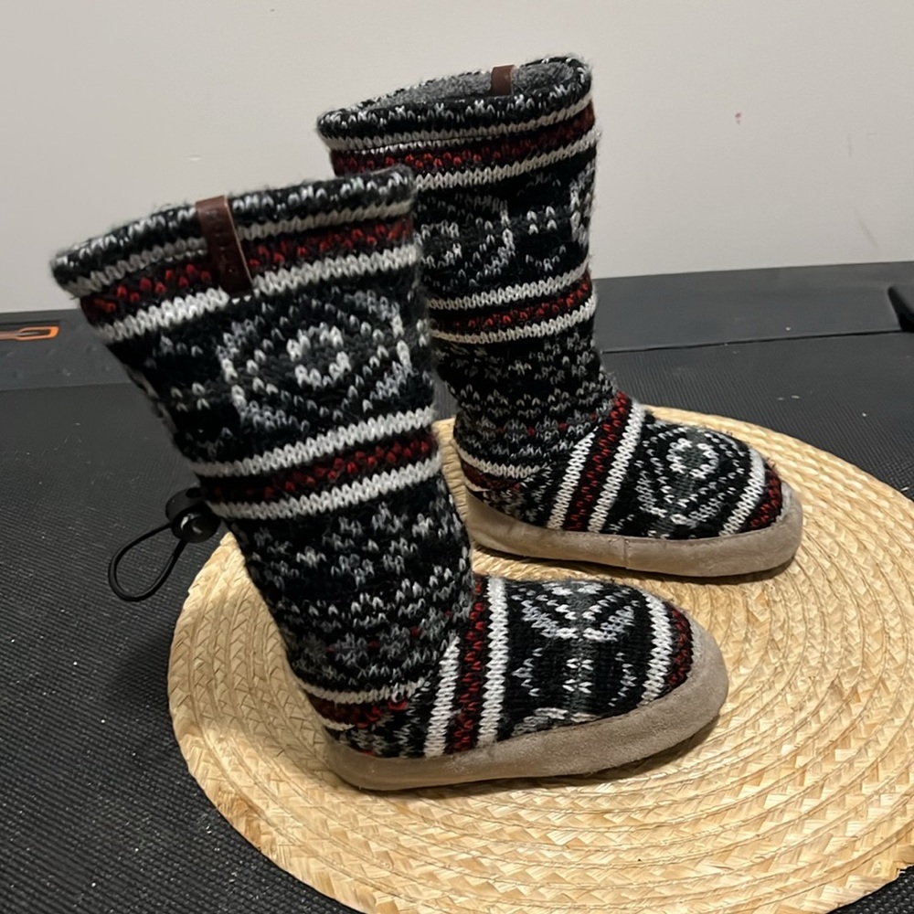 Roots Kids Toddler Knit Sock Moccasin Comfy Boots Size 7-8